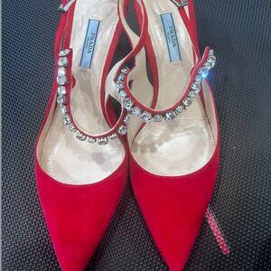 New Red suede Prada kitten hell